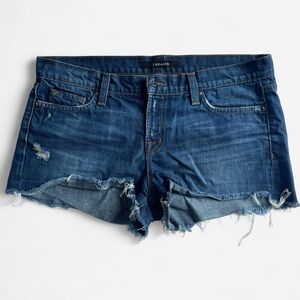 J Brand Dark Blue Distressed Jean Shorts